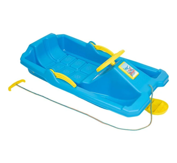 ADAŚ PLASTOVÝ PLECH S BRZDOU A DIERKOU 84x43x25CM MODRÝ