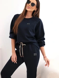 Dámska súprava z viskózy s mikinou a nohavicami maslovo modrá