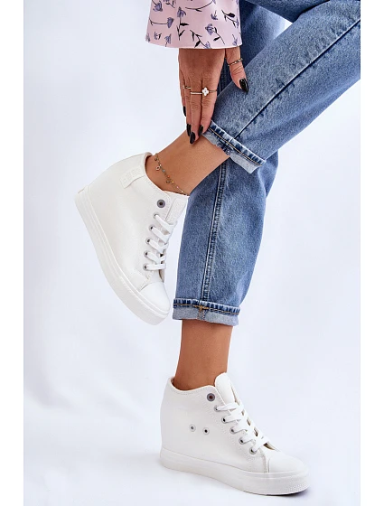 Vysoké tenisky na klínu Big Star Bílé model 21608832 - Big Star Shoes
