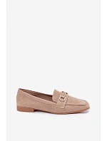 Mokasiny Loafersy Dámské S Ozdobným Prvkem Béžové Evelora Mokasiny Loafersy Dámské S Ozdobným Prvkem Béžové Evelora