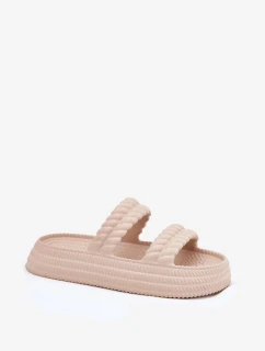 Dámske ľahké papuče na platforme S.Barski - béžové