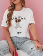 Dámské tričko s medvídkem bílé model 21988869 - Dstreet