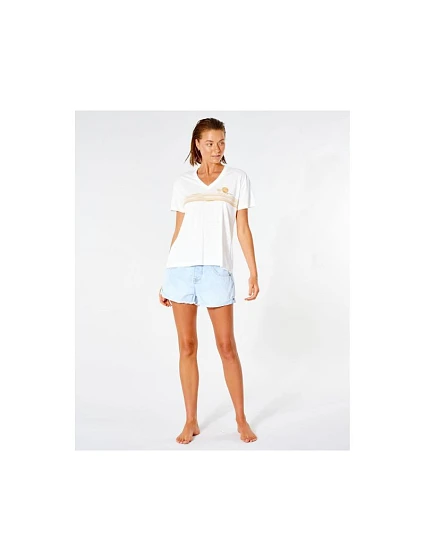 RIP CURL Sunset Tričko s výstřihem do V - bílé RIP CURL Sunset Tričko s výstřihem do V - bílé