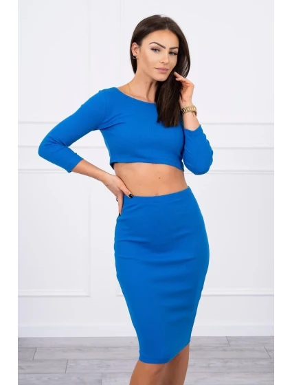 Souprava halenky a sukně chrpově modrá Souprava halenky a sukně chrpově modrá