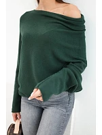 Dámský asymetrický model 22286883 svetr z viskózy modrý - K-Fashion