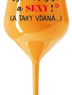 Som KRÁSNA A SEXY! (A TAK DOBRE HODNOTENÁ...) - oranžový nerozbitný pohár na víno 470 ml