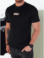 Pánske tričko s potlačou čierne FashionStreet RX5422