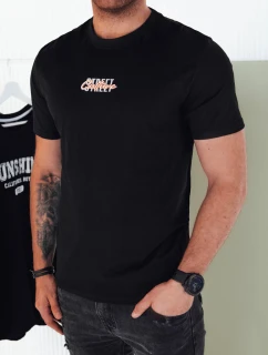 Pánske tričko s potlačou čierne FashionStreet RX5422