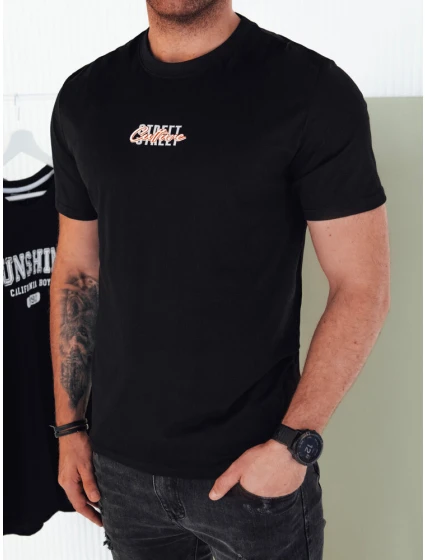 Pánske tričko s potlačou čierne FashionStreet RX5422