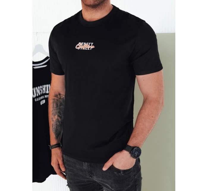 Pánske tričko s potlačou čierne FashionStreet RX5422