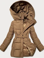 Zimná bunda s opaskom hnedá (23MY-207)
