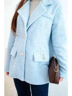 Dámská bunda z měkkého model 21954856 s límcem modrá - K-Fashion