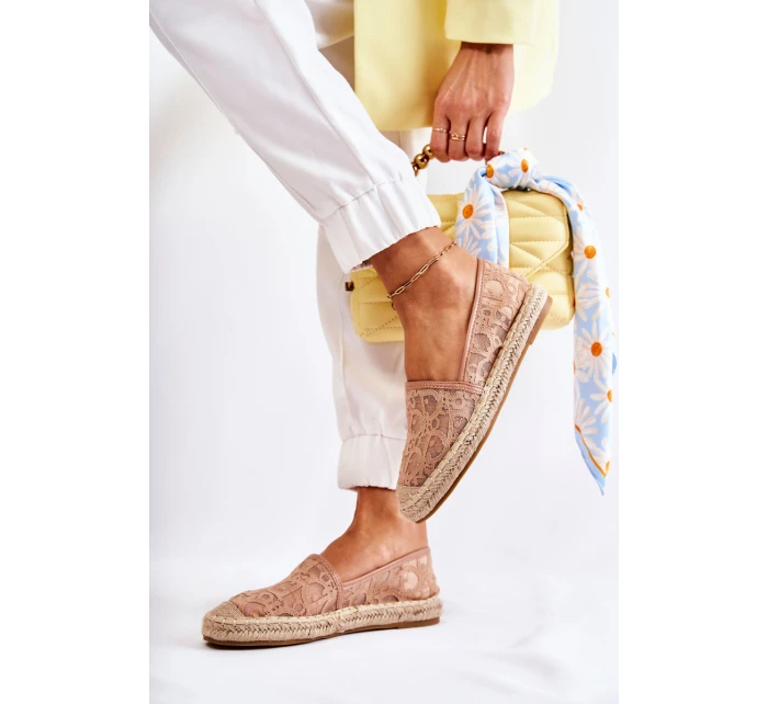 Klasické dámské espadrilky prolamované nude model 21588416 - S.Barski