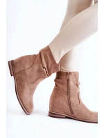 Módní Semišové Boty Na Klínu Béžove model 21600779 - S.Barski Módní Semišové Boty Na Klínu Béžove model 21600779 - S.Barski