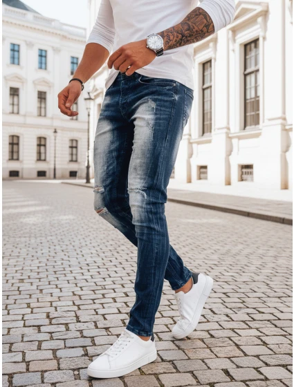 Pánske tmavomodré džínsové nohavice FashionStreet UX3993