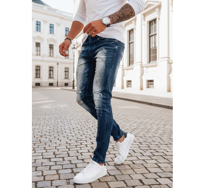 Pánske tmavomodré džínsové nohavice FashionStreet UX3993