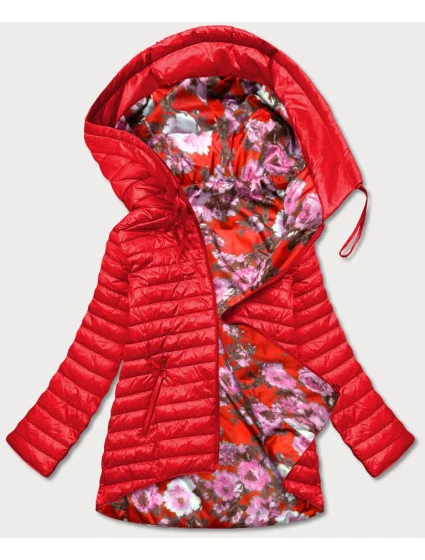 Červená oboustranná dámská květovaná bunda model 17217551 - MINORITY