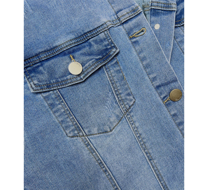 Svetlomodrá dlhá džínsová bunda (GD8750-LK)