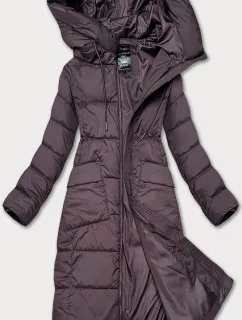 Hnedá dámska dlhá prešívaná zimná bunda Libland (7767)