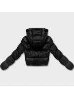 Černá oboustranná dámská krátká bunda s panteřím vzorem model 21308836 - MINORITY