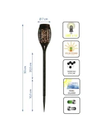 TANČIACE PLAMEŇE SOLÁRNA LAMPA 12 LED SMD 7x7x50CM