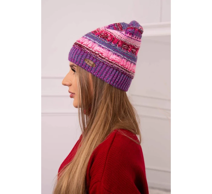 Fleecová čiapka Patrycja K254 pink neon+violet Fleecová čiapka Patrycja K254 pink neon+violet