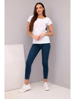 Dámska bavlnená blúzka s potlačou CHIC biela