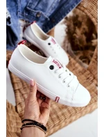 Damskie Skórzane Trampki Big Star GG274005 Biało-Czerwone