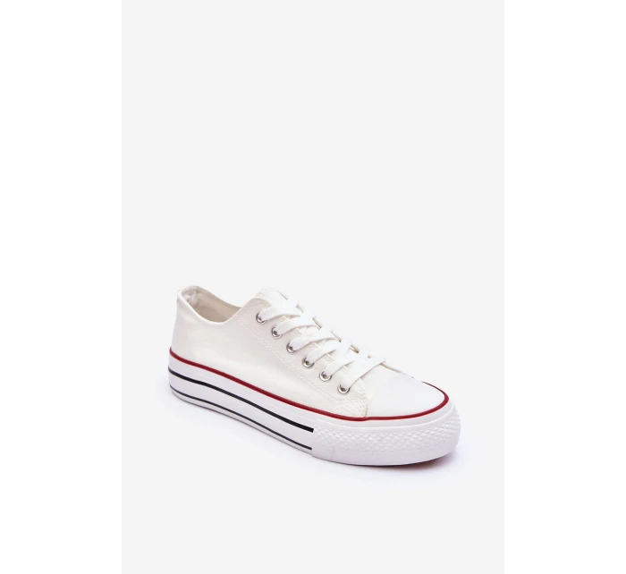 Trampki Klasyczne Niskie Na Platformie Białe Jazlyn