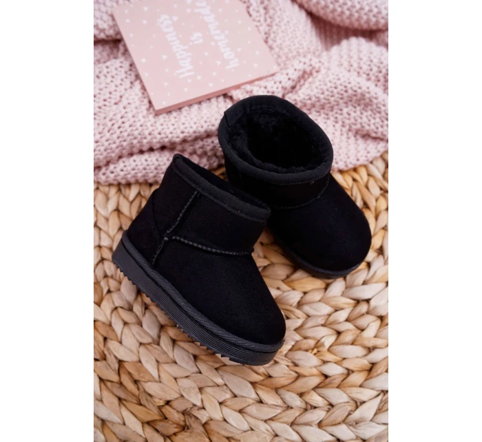 Dětské Teplé Sněhule Semišové černé model 21505522 - Boto