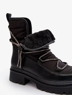 Dámské sněhule s ozdobným šněrováním černá Rilana