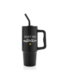 HEZKÝ DEN MILÁČKU - černý cestovní termohrnek 900 ml
