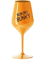 BUBUBUBLINKY - oranžová nerozbitná sklenice na víno 470 ml