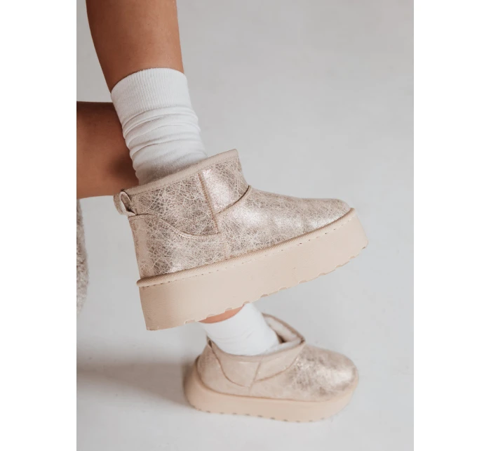 Dámske semišové béžové snežnice FashionStreet ZY1293