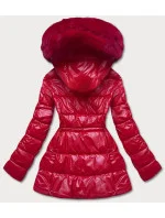 Dámska červená metalická bunda (b8029-4)
