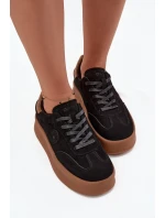 Sneakersy Damskie Na Platformie Big Star SS274761 Czarne
