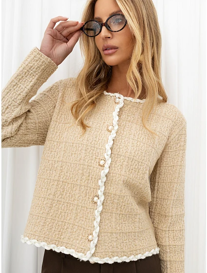 Sweter IR SW model 22554310 beżowy - FPrice Sweter IR SW model 22554310 beżowy - FPrice