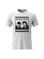 Pánské bavlněné tričko s potiskem - WANTED - bílé