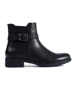 Praktické dámské  kotníčkové boty černé płaski