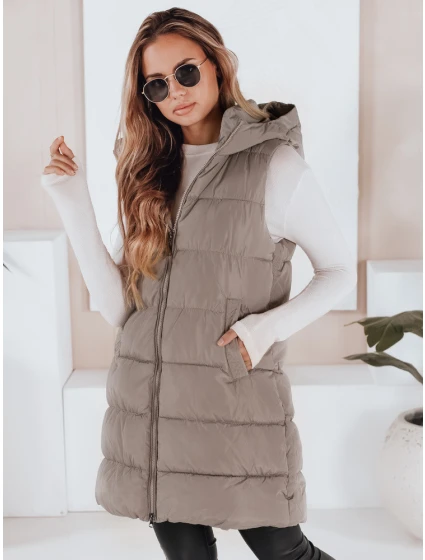 Dámská prošívaná vesta béžová Dstreet model 21966319 - FashionStreet