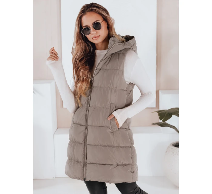 Dámská prošívaná vesta béžová Dstreet model 21966319 - FashionStreet