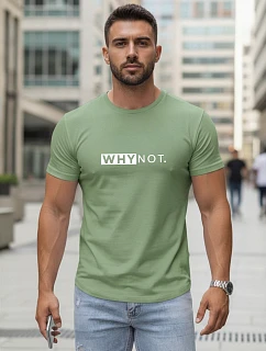 Pánske zelené tričko s klasickou potlačou FashionStreet NX5122R