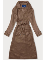 klasický dámský kabát z ekologické kůže ve velbloudí barvě model 19035458 - Ann Gissy