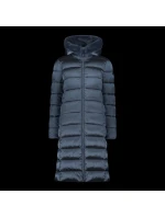 Dámska zimná bunda s kapucňou CMP zateplený kabát dlhý tmavomodrý (34K0046F/L635)