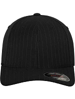 Flexfit 6195P 6-panelová čiapka s kšiltom „Pinstripe“ 55.6195 čierna/biela