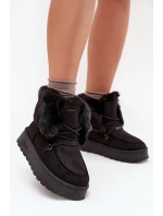 Dámské Sněhule Na Platformě S Kožešinou A Šněrováním Big Star model 21705911 Černé - Big Star Shoes