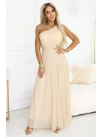 Dlouhé třpytivé večerní šaty na jedno rameno model 21943569 - numoco basic