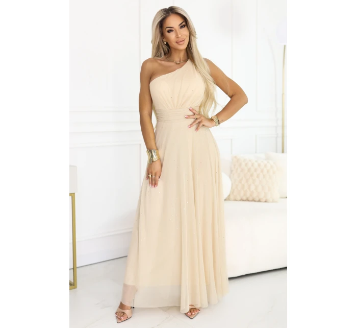 Dlouhé třpytivé večerní šaty na jedno rameno model 21943569 - numoco basic