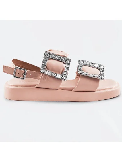 Béžové dámské sandály se zirkony model 17352412 - Mix Feel