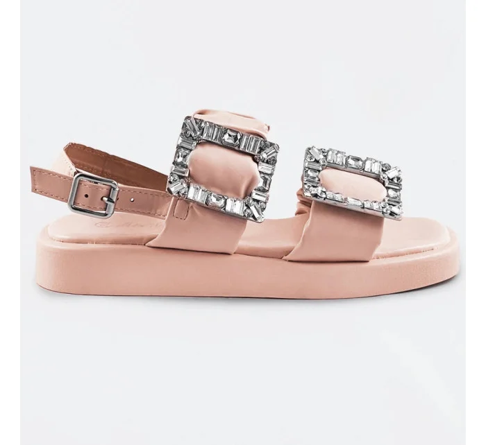 Béžové dámské sandály se zirkony model 17352412 - Mix Feel